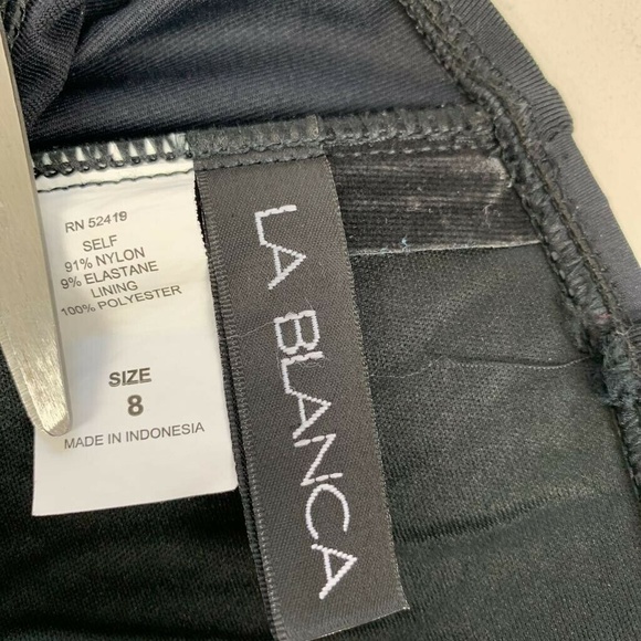 La Blanca One Piece Swimsuit Black Strapless 8 - Picture 4 of 7